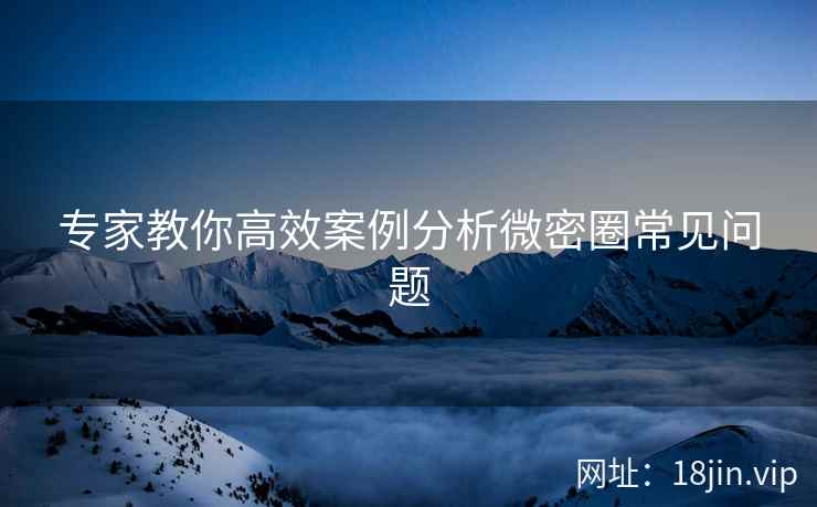 专家教你高效案例分析微密圈常见问题  第2张