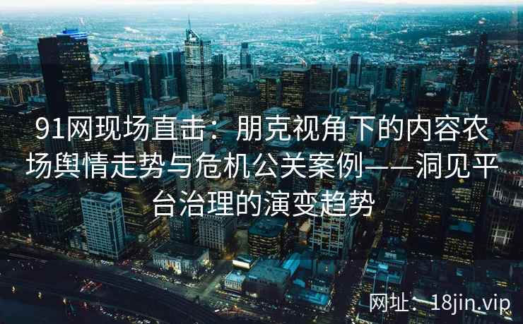91网现场直击：朋克视角下的内容农场舆情走势与危机公关案例——洞见平台治理的演变趋势