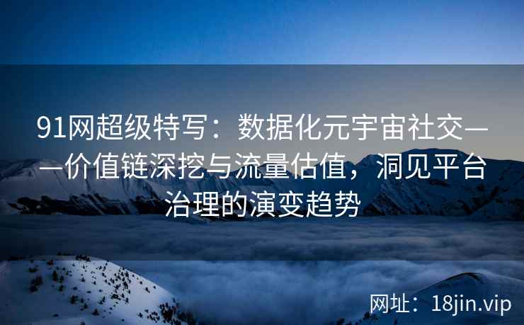 91网超级特写：数据化元宇宙社交——价值链深挖与流量估值，洞见平台治理的演变趋势