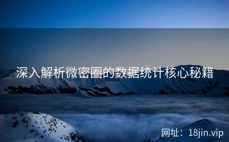深入解析微密圈的数据统计核心秘籍  第1张