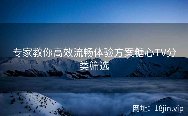 专家教你高效流畅体验方案糖心TV分类筛选