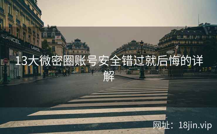 13大微密圈账号安全错过就后悔的详解