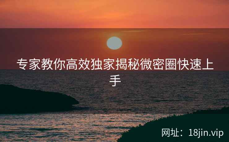 专家教你高效独家揭秘微密圈快速上手
